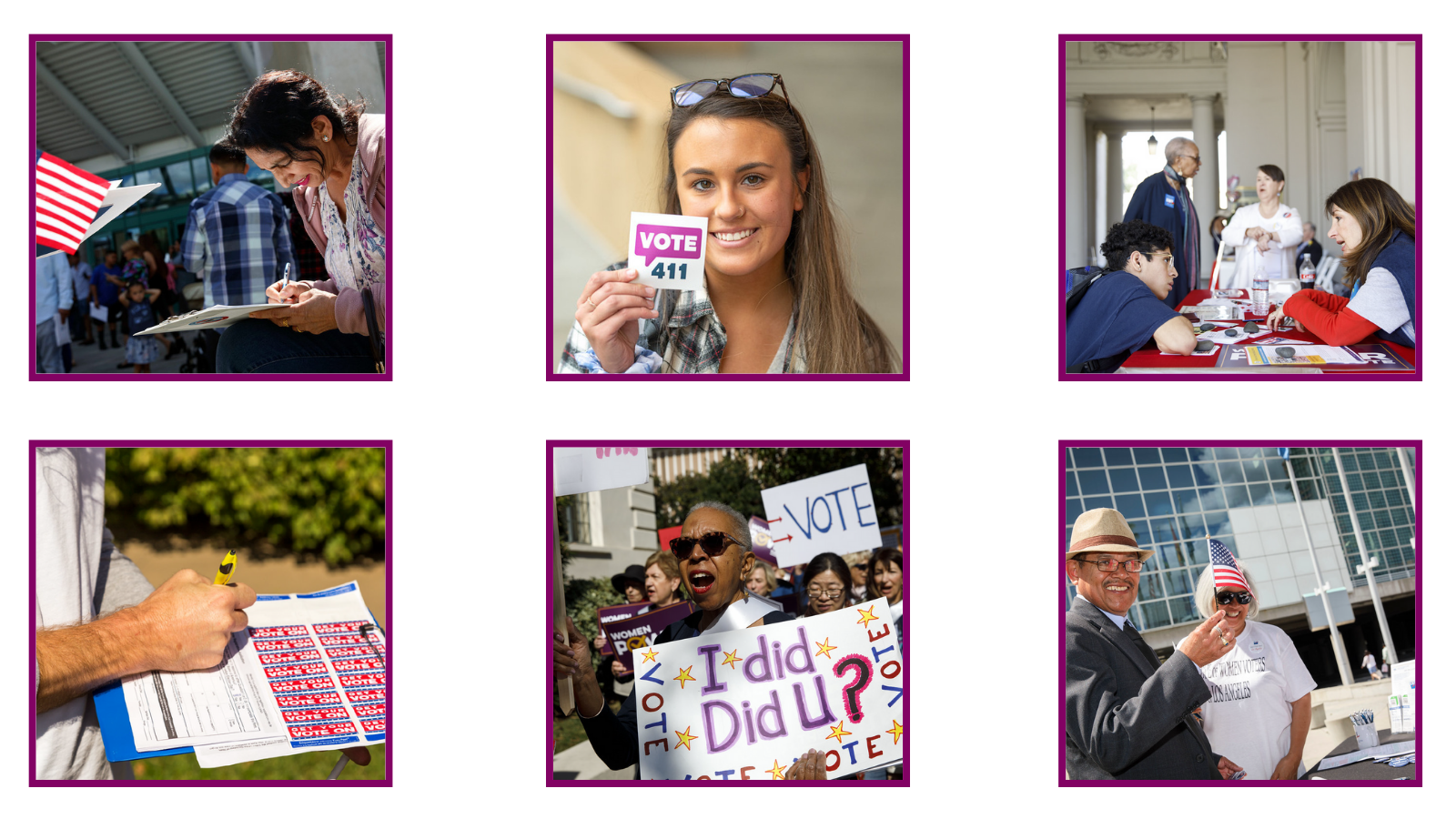 Collage of six photos from LWVUS Flickr website.